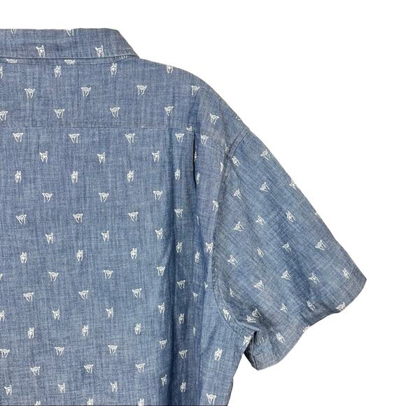 Bonobos Riviera Slim Fit Hand Signs Chambray Denim Shirt 2X - Picture 7 of 7